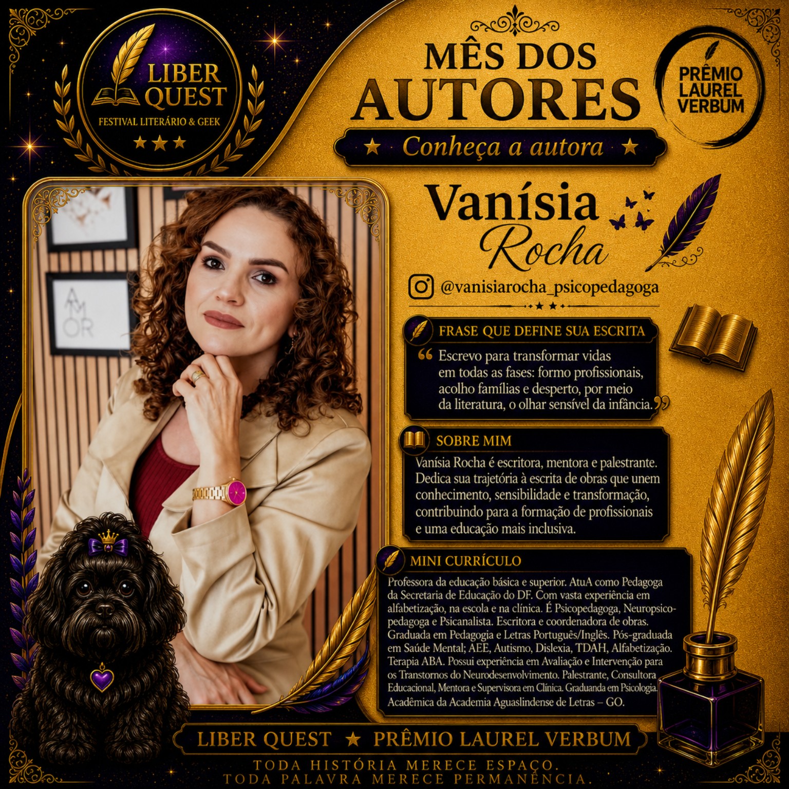 Arte do Mês do Autor dedicada a Vanísia Rocha