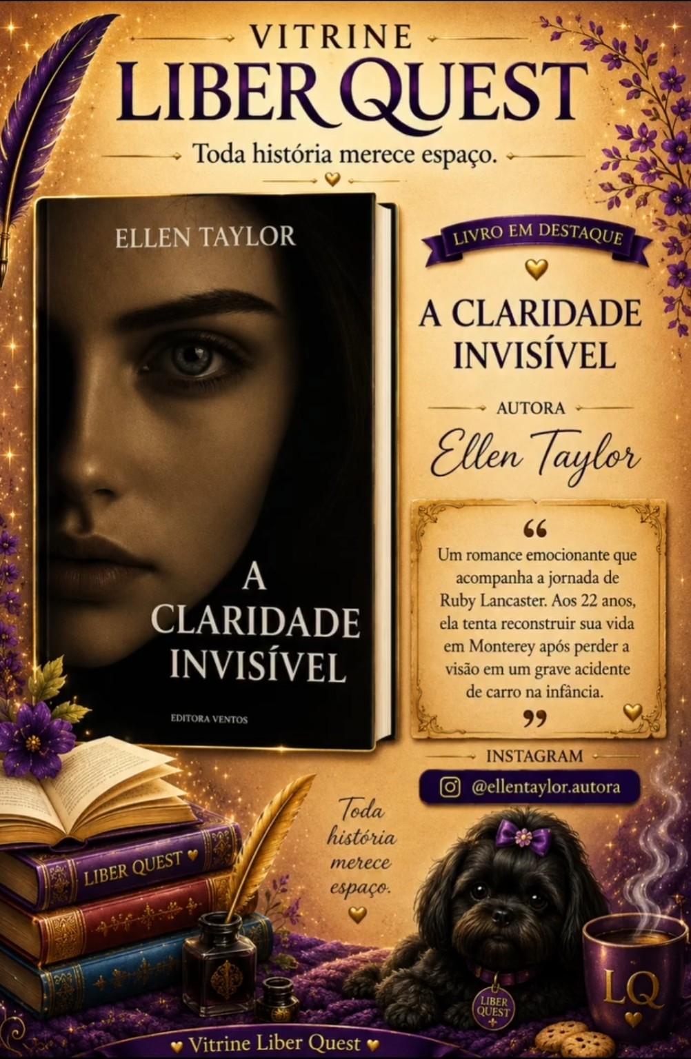 Card da Vitrine Liber Quest para A Claridade Invisível, de Ellen T. Raven
