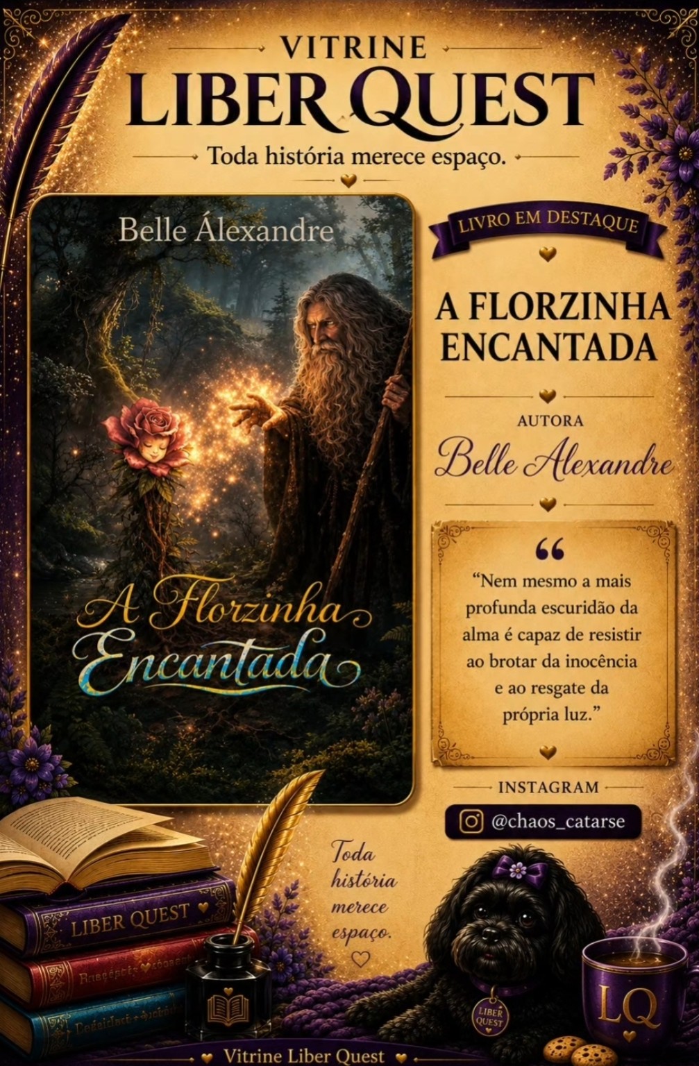 Card da Vitrine Liber Quest para A Florzinha Encantada, de Belle Alexandre