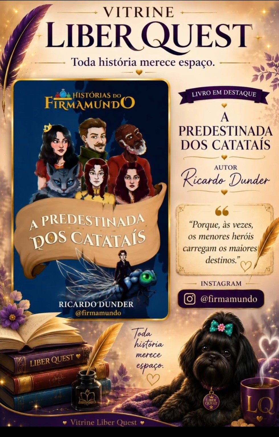 Card da Vitrine Liber Quest para o livro A Predestinada dos Catatais, de Ricardo Dunder