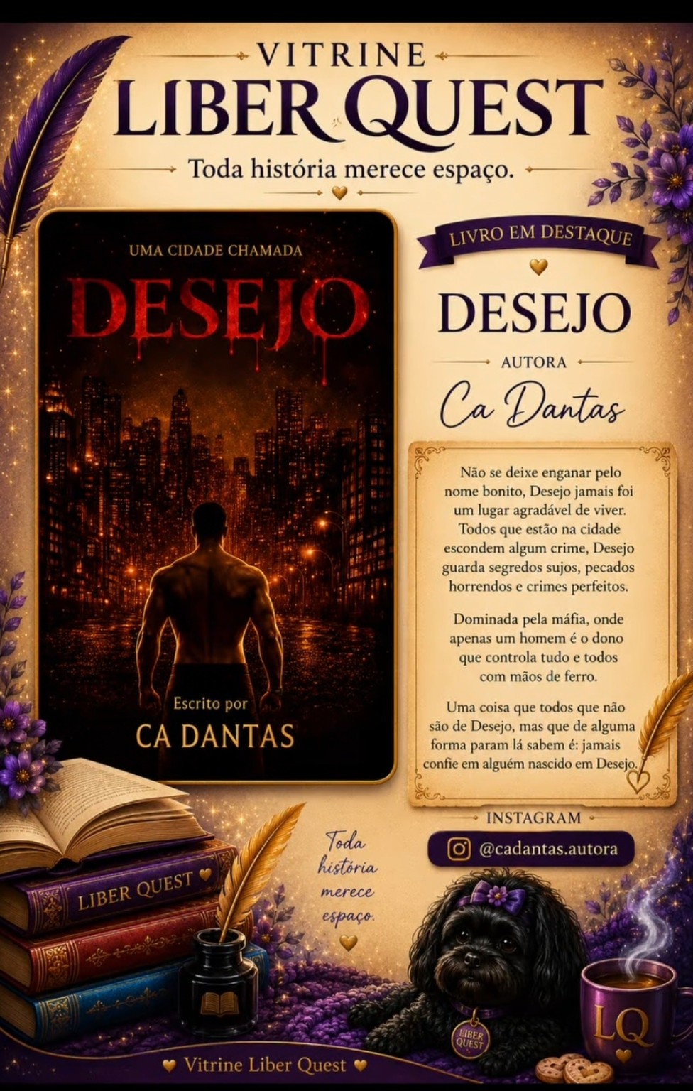 Card da Vitrine Liber Quest para Desejo, de Ca Dantas