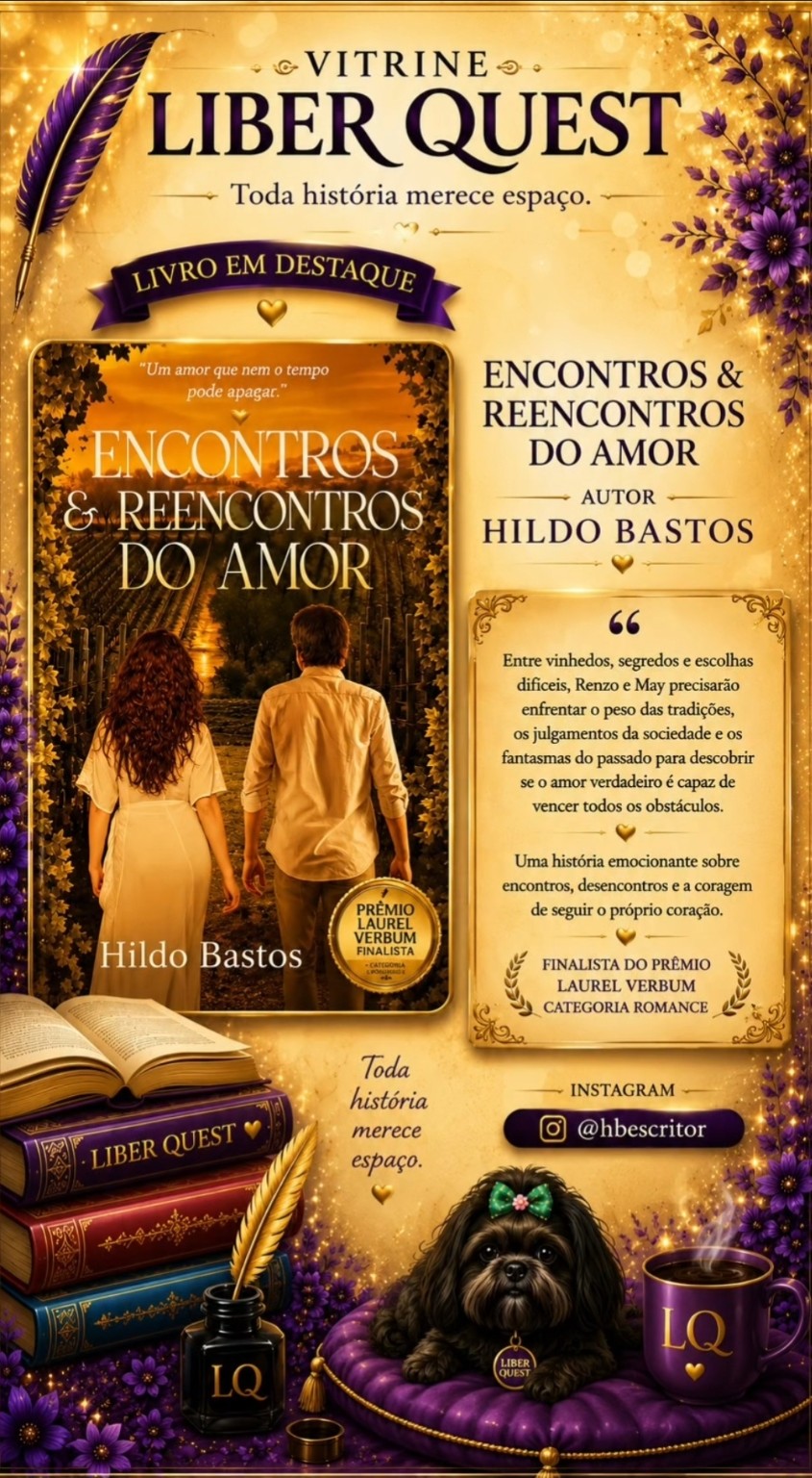 Card da Vitrine Liber Quest para Encontros e Reencontros do Amor, de Hildo Bastos