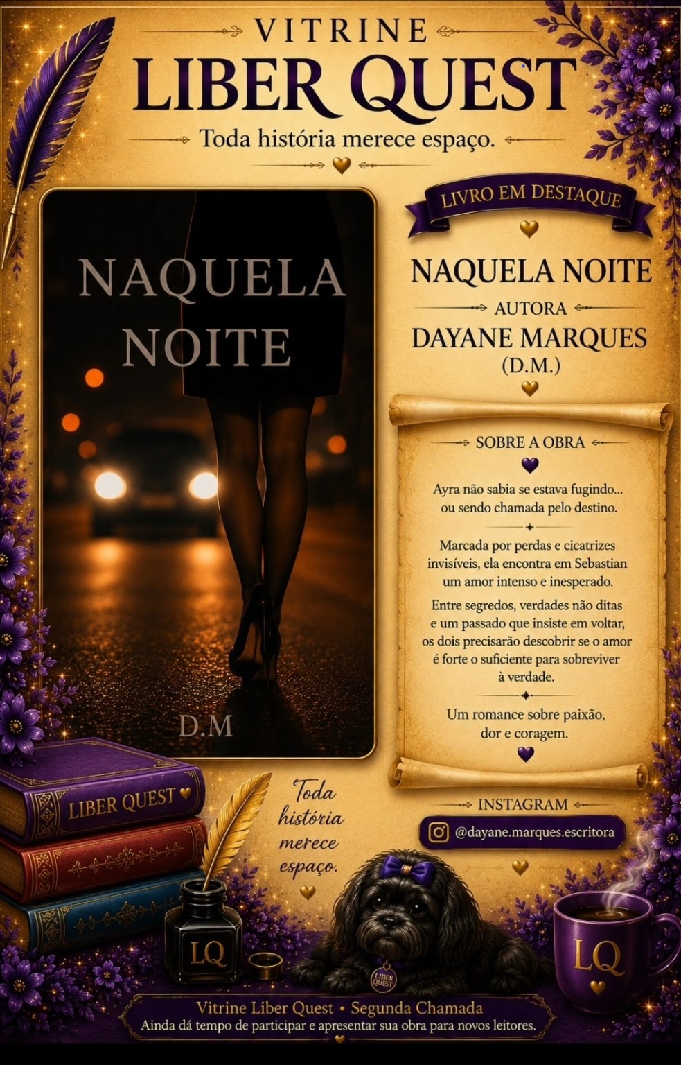 Card da Vitrine Liber Quest para Naquela Noite, de Dayane Marques