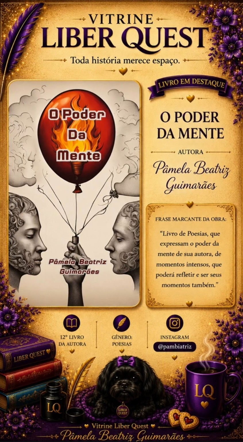 Card da Vitrine Liber Quest para O Poder da Mente, de Pâmela Beatriz Guimarães