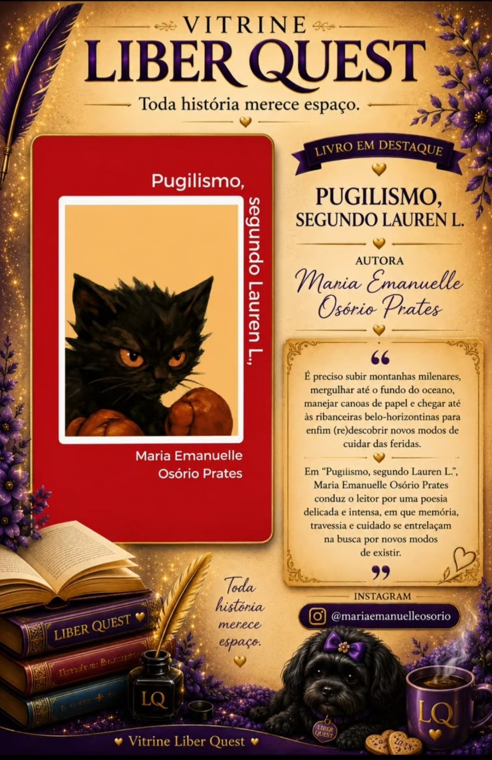 Card da Vitrine Liber Quest para Pugilismo, segundo Lauren L., de Maria Emanuelle Osório Prates