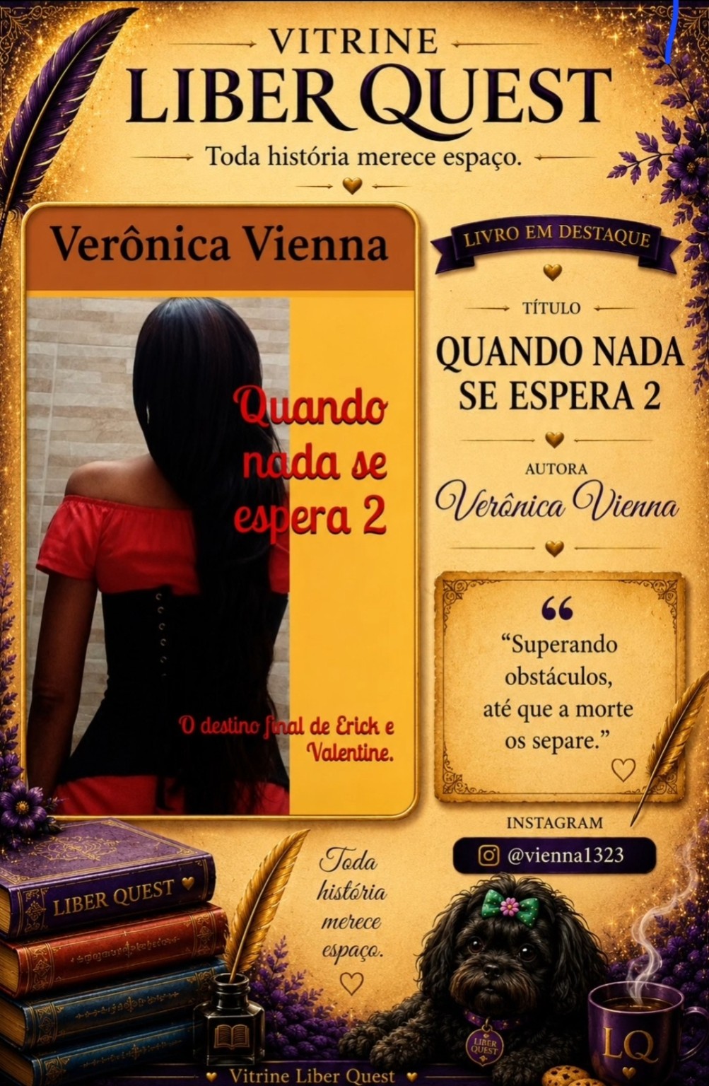 Card da Vitrine Liber Quest para Quando Nada Se Espera 2, de Verônica Vienna
