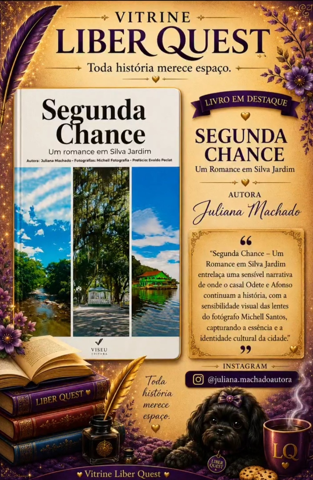 Card da Vitrine Liber Quest para Segunda Chance Um Romance em Silva Jardim, de Juliana Machado