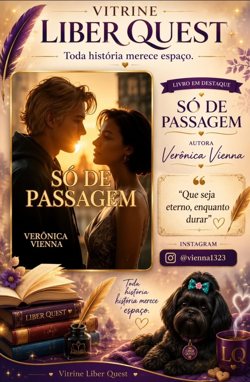 Card da Vitrine Liber Quest para o livro Só de Passagem, de Verônica Vienna